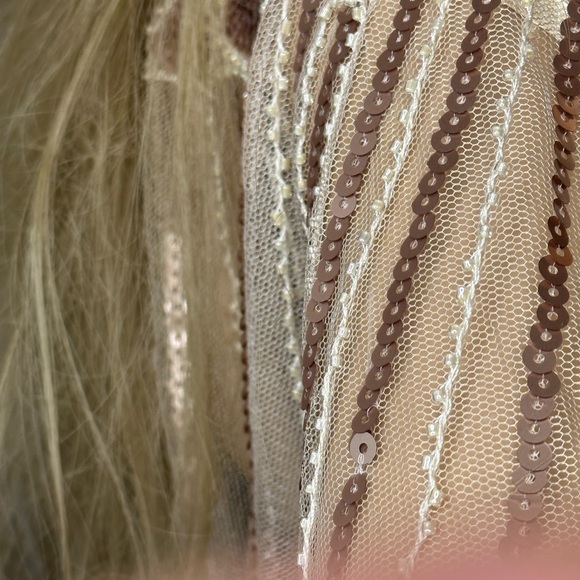 Sequin Embellished Fringed Cape - Picture 5 of 7